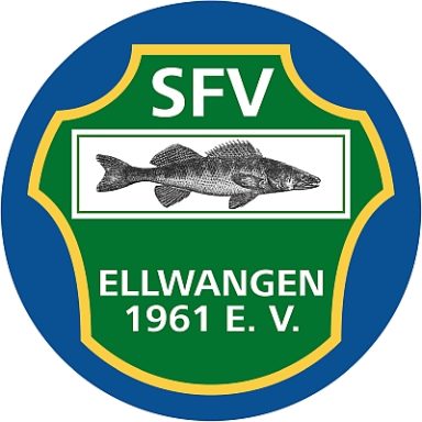Wappen des SFV Ellwangen 1961 e.V. mit Fischsymbol und grün-blauer Farbgestaltung. Wappen des SFV Ellwangen 1961 e.V. mit Fischsymbol und grün-blauer Farbgestaltung.